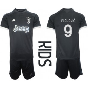 Juventus Dusan Vlahovic #9 kläder Barn 2023-24 Tredje Tröja Kortärmad (+ korta byxor)